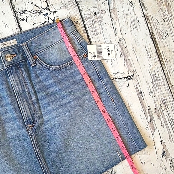 🆕️NWT Mavi Lindsay Raw Hem Light Wash Blue Denim Jean Skirt Womens Size Small - Picture 17 of 17